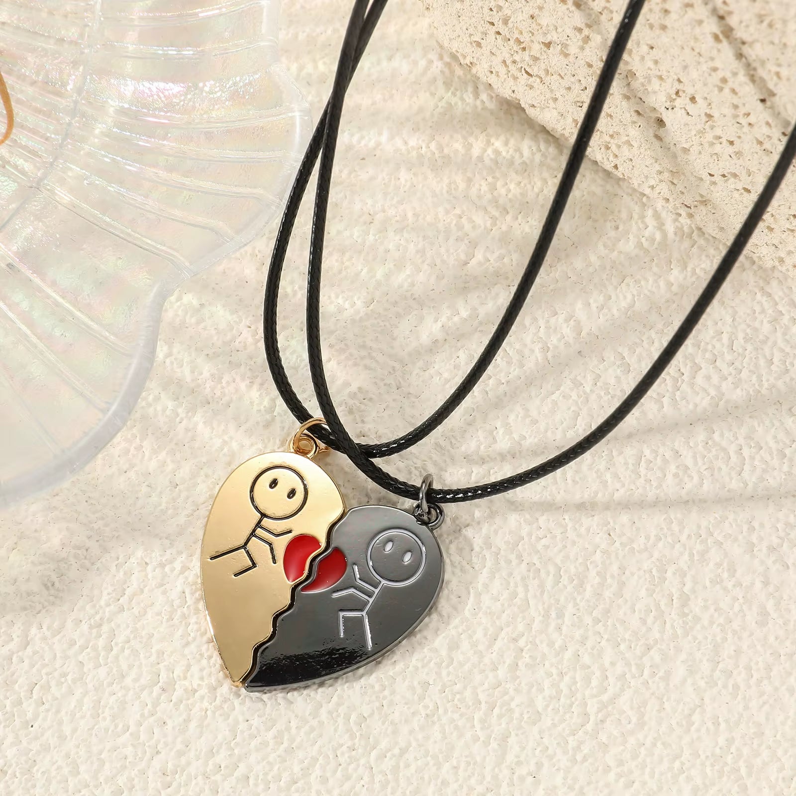 2Pcs European Sliver Plated Key Pendant Necklaces for Womens Lover Couple Jewelry Broken Heart Necklace Valentine Gift N3