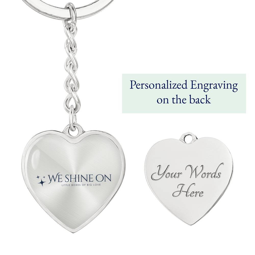 Graphic Heart with Curb Keychain Attachment
