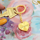 Graphic Heart with Curb Keychain Attachment