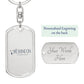 Graphic Dog Tag Keychain