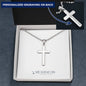 Engraved Stainless Steel Cross Necklace