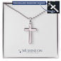 Engraved Stainless Steel Cross Necklace