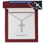 Engraved Stainless Steel Cross Necklace