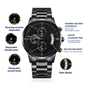 Black Chronograph Watch with Buyer Upload