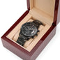 Black Chronograph Watch with Buyer Upload