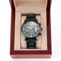 Black Chronograph Watch with Buyer Upload