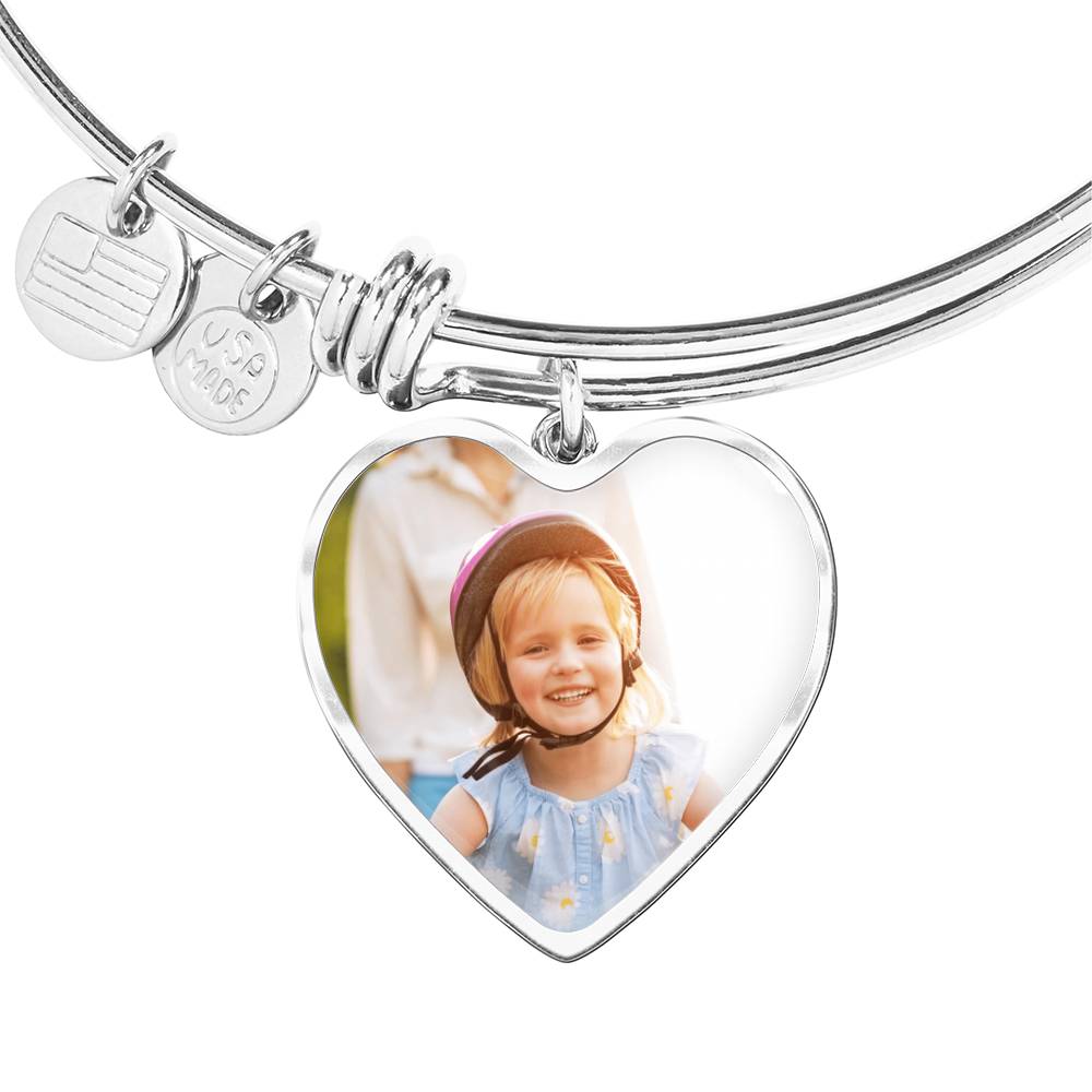 Luxury Heart Bangle with Buyer Upload