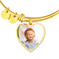 Luxury Heart Bangle with Buyer Upload