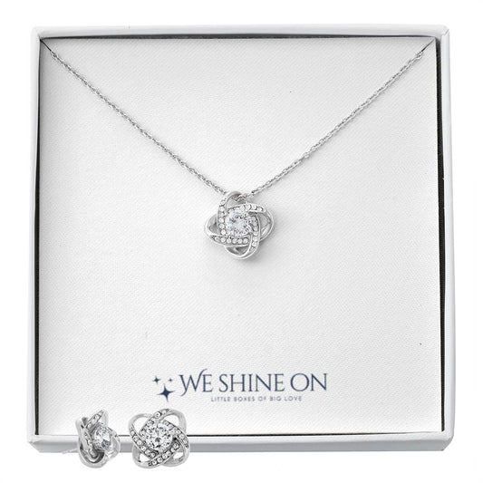 Love Knot Necklace & Earring Set