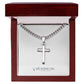 Cuban Link Chain with Engraved Artisan Cross