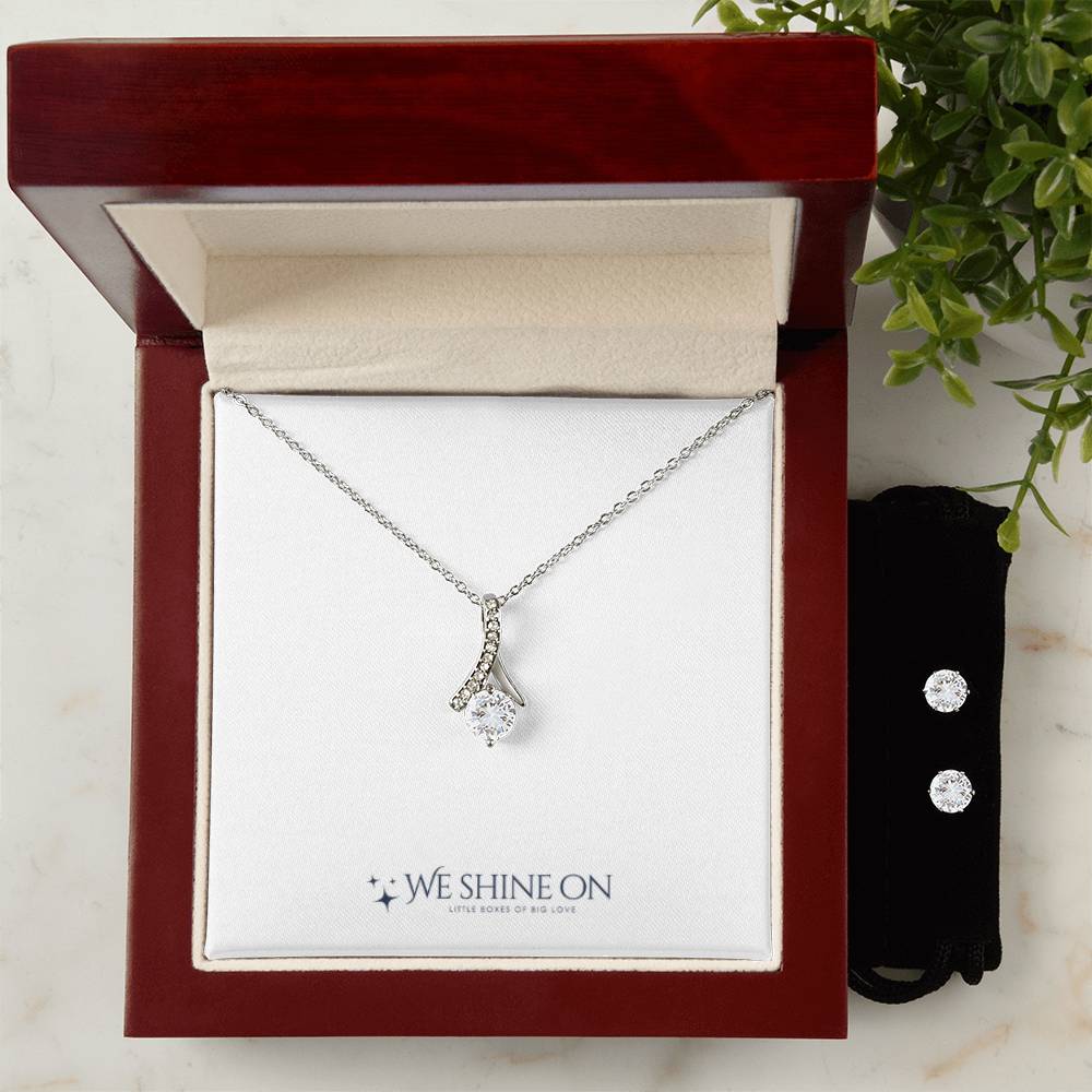 Alluring Beauty Necklace & Cubic Zirconia Earring Set
