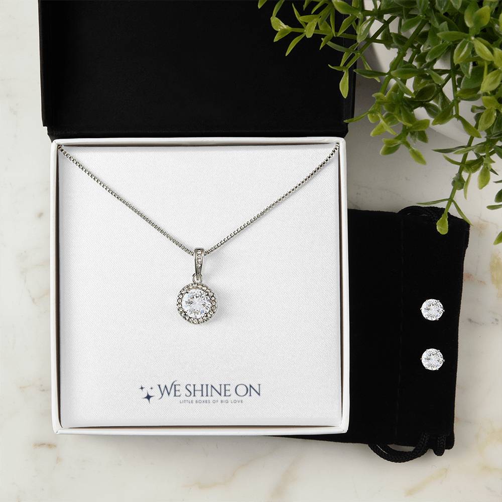 Eternal Hope Necklace & Cubic Zirconia Earring Set