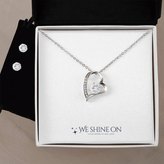 Forever Love Necklace & Cubic Zirconia Earring Set