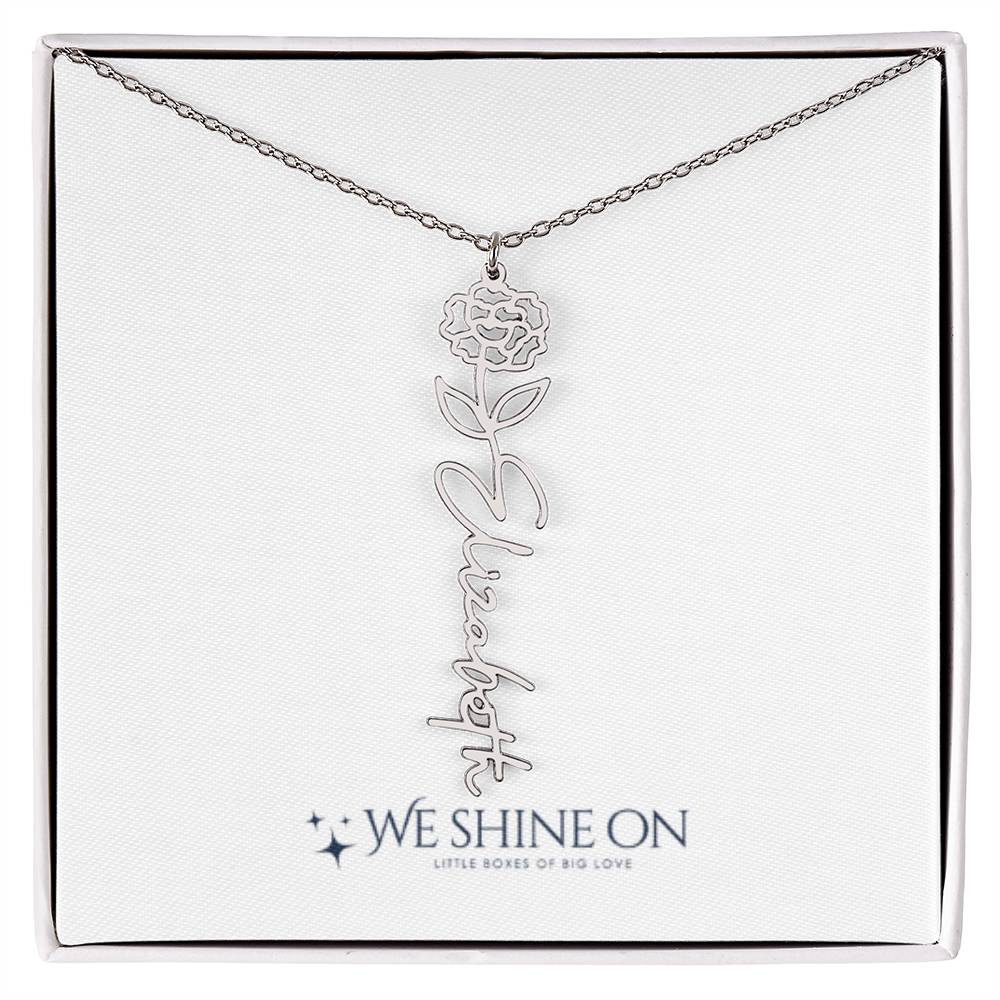 Flower Name Necklace