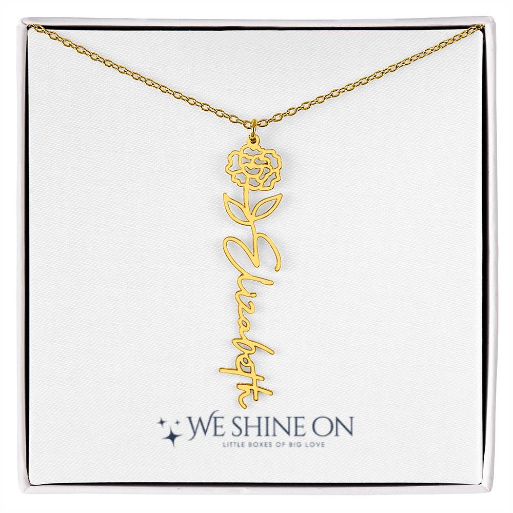 Flower Name Necklace