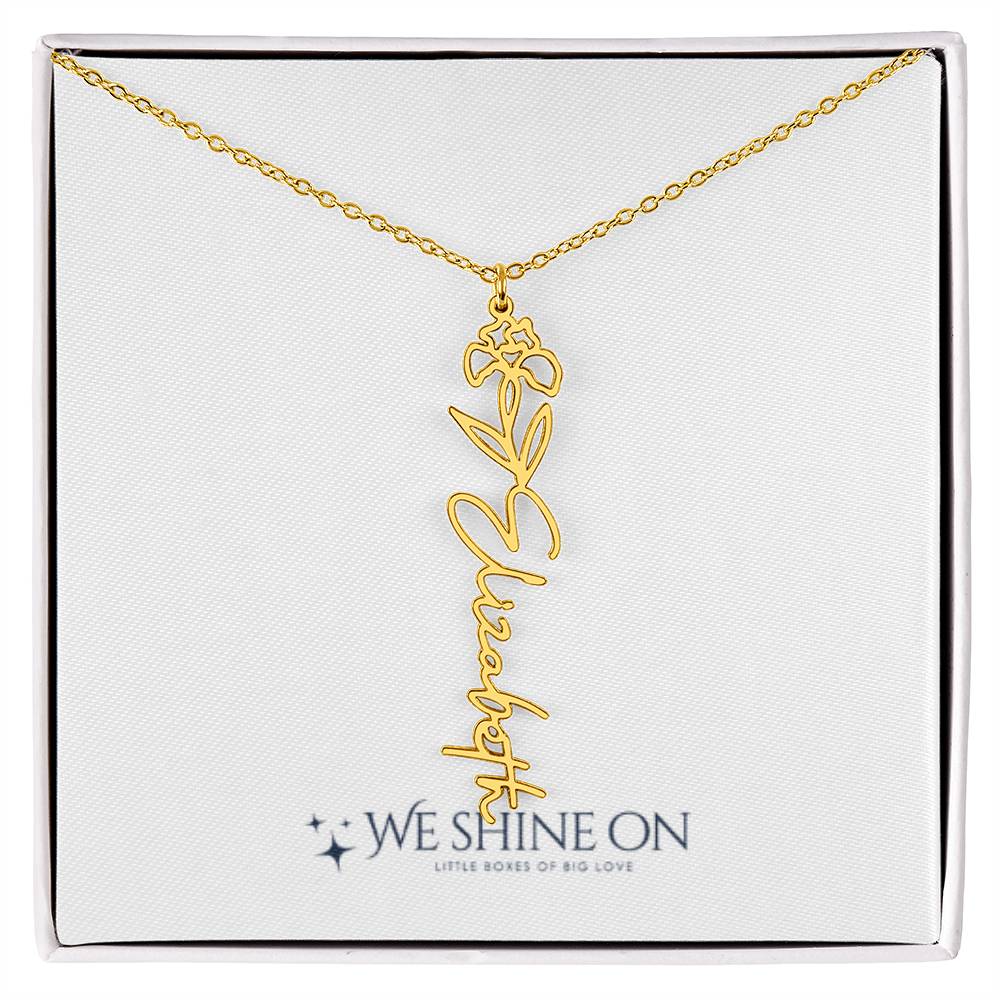 Flower Name Necklace