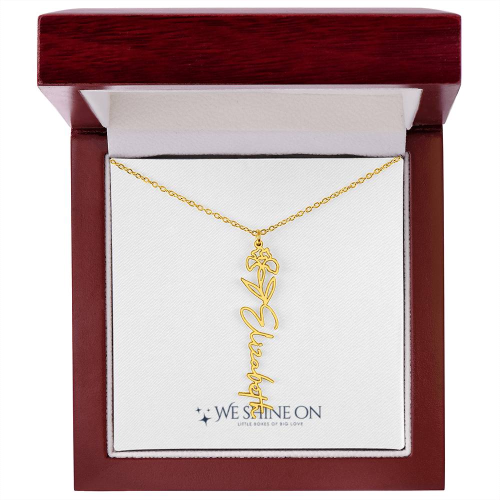 Flower Name Necklace