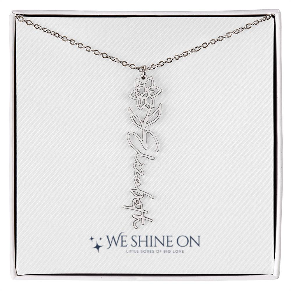 Flower Name Necklace
