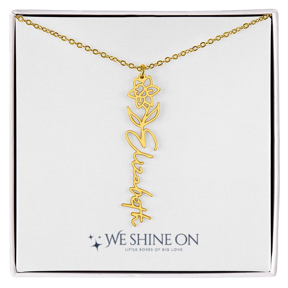 Flower Name Necklace