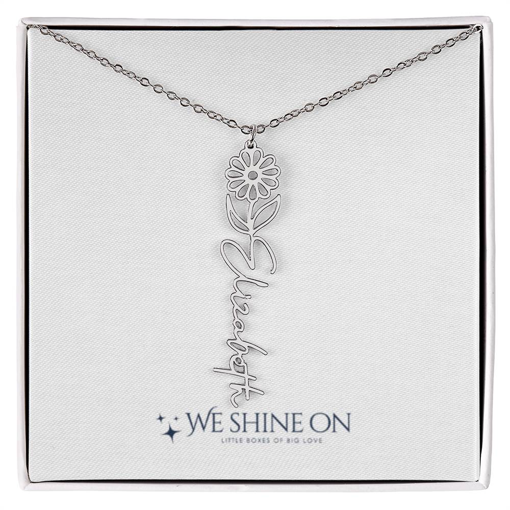 Flower Name Necklace