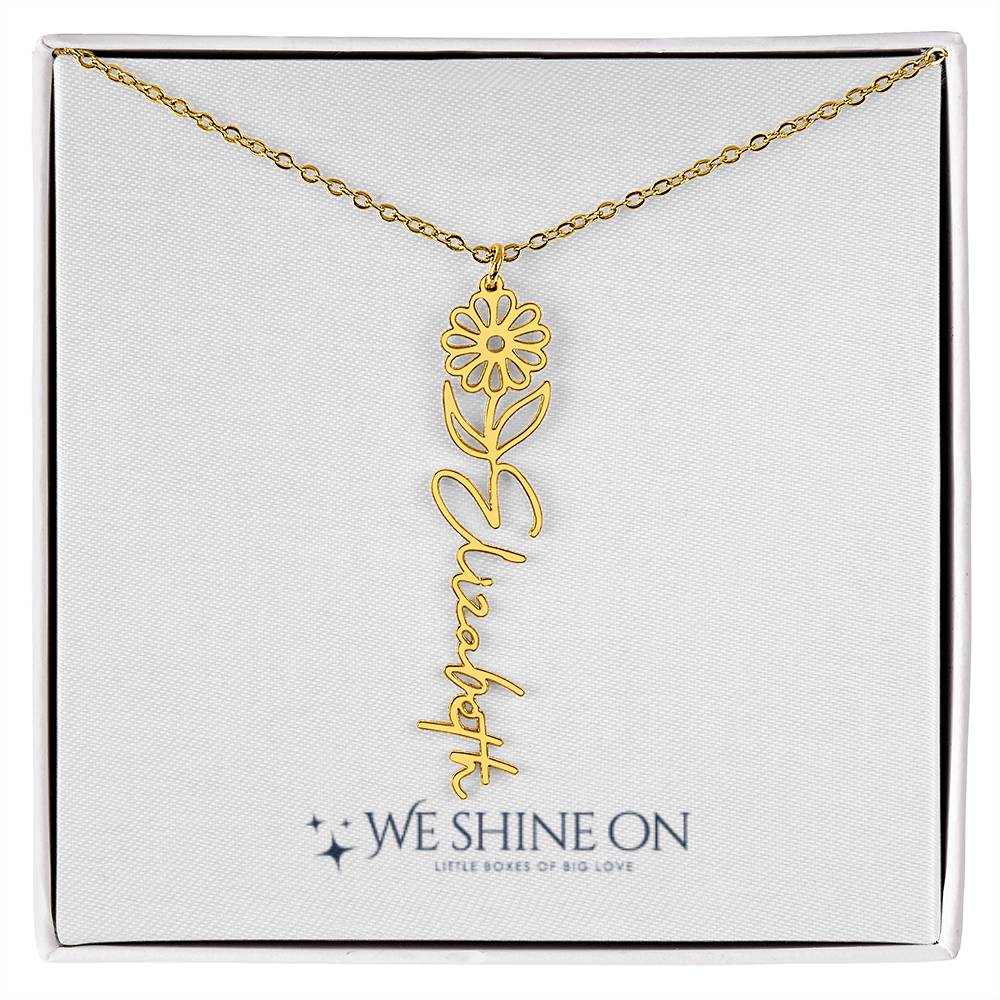 Flower Name Necklace