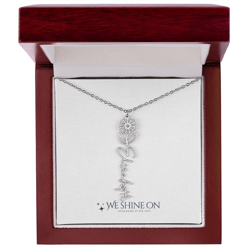 Flower Name Necklace