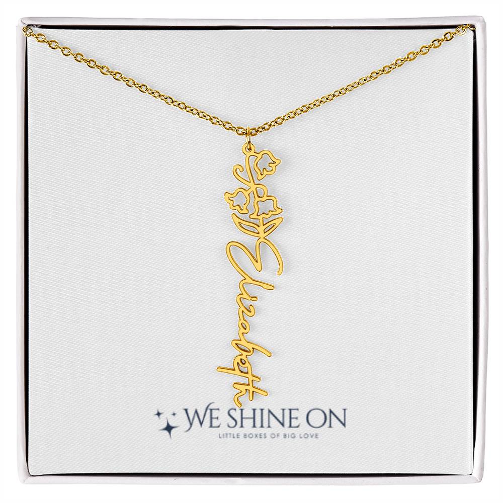 Flower Name Necklace