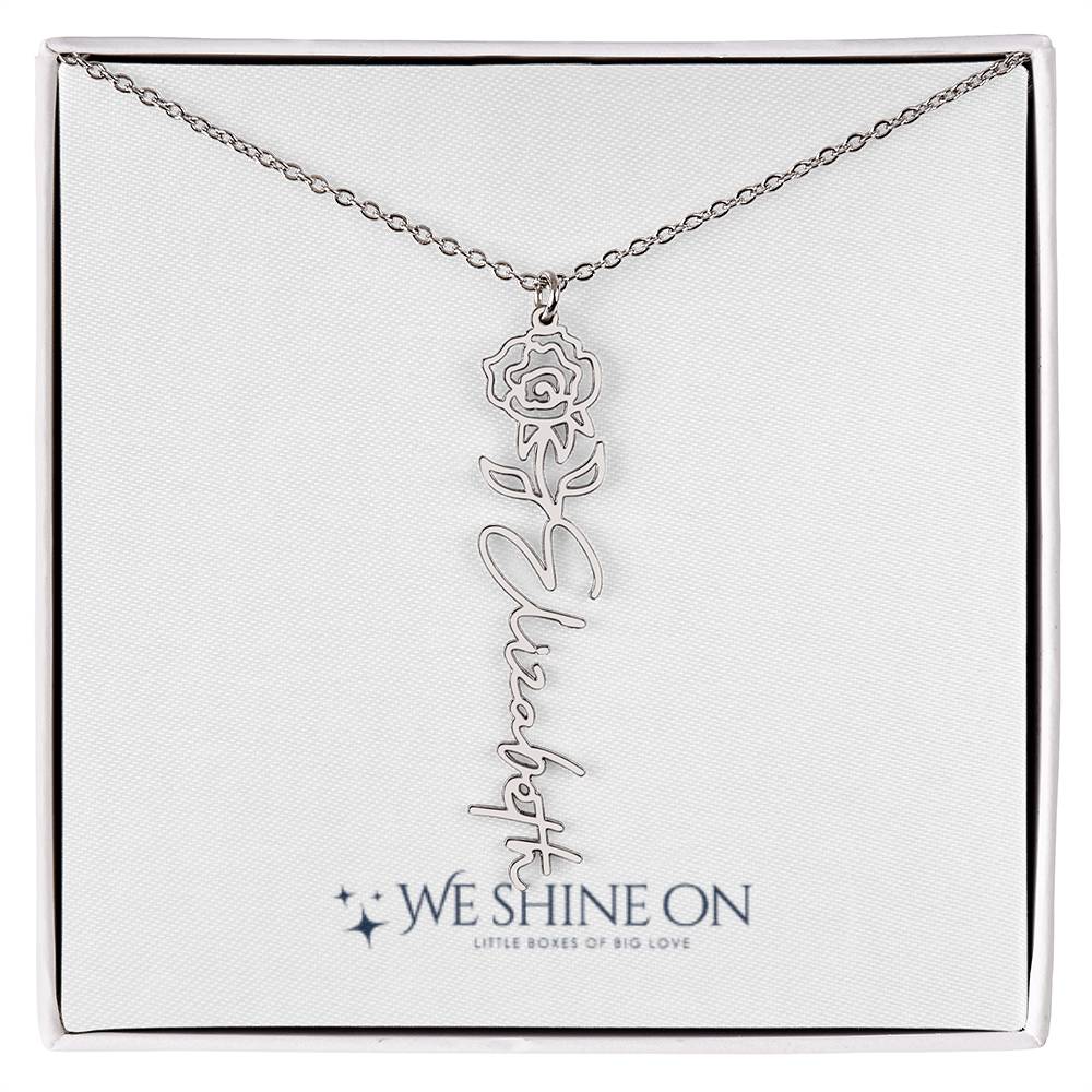 Flower Name Necklace