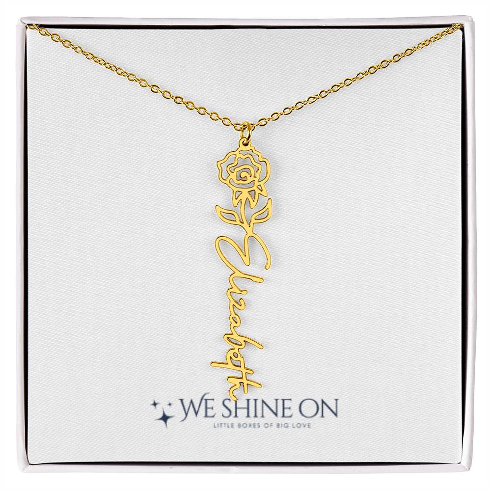 Flower Name Necklace