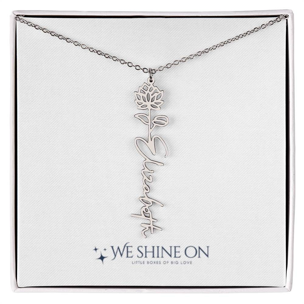 Flower Name Necklace