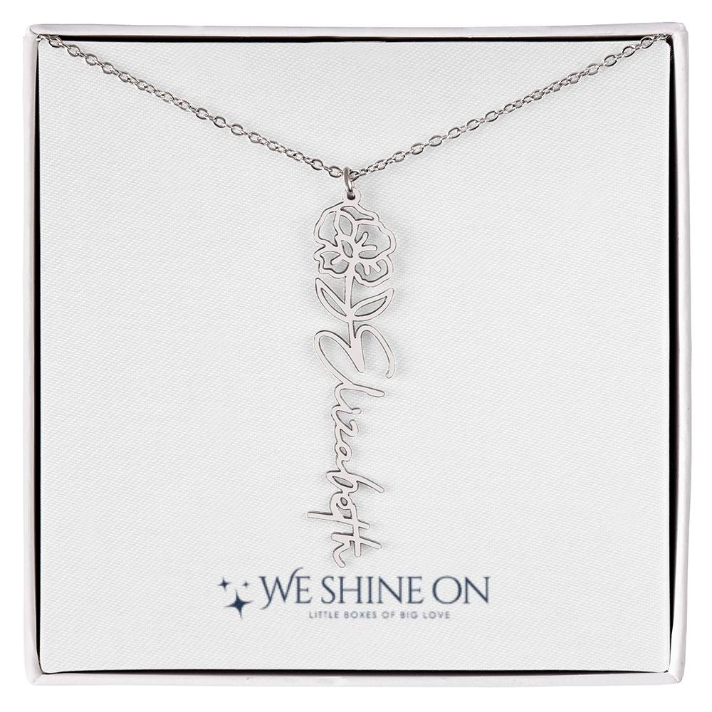 Flower Name Necklace