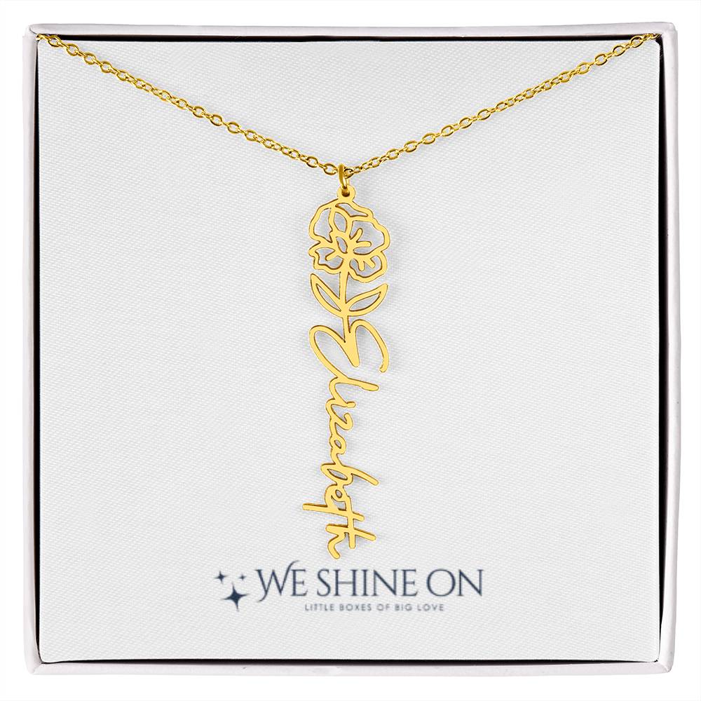 Flower Name Necklace