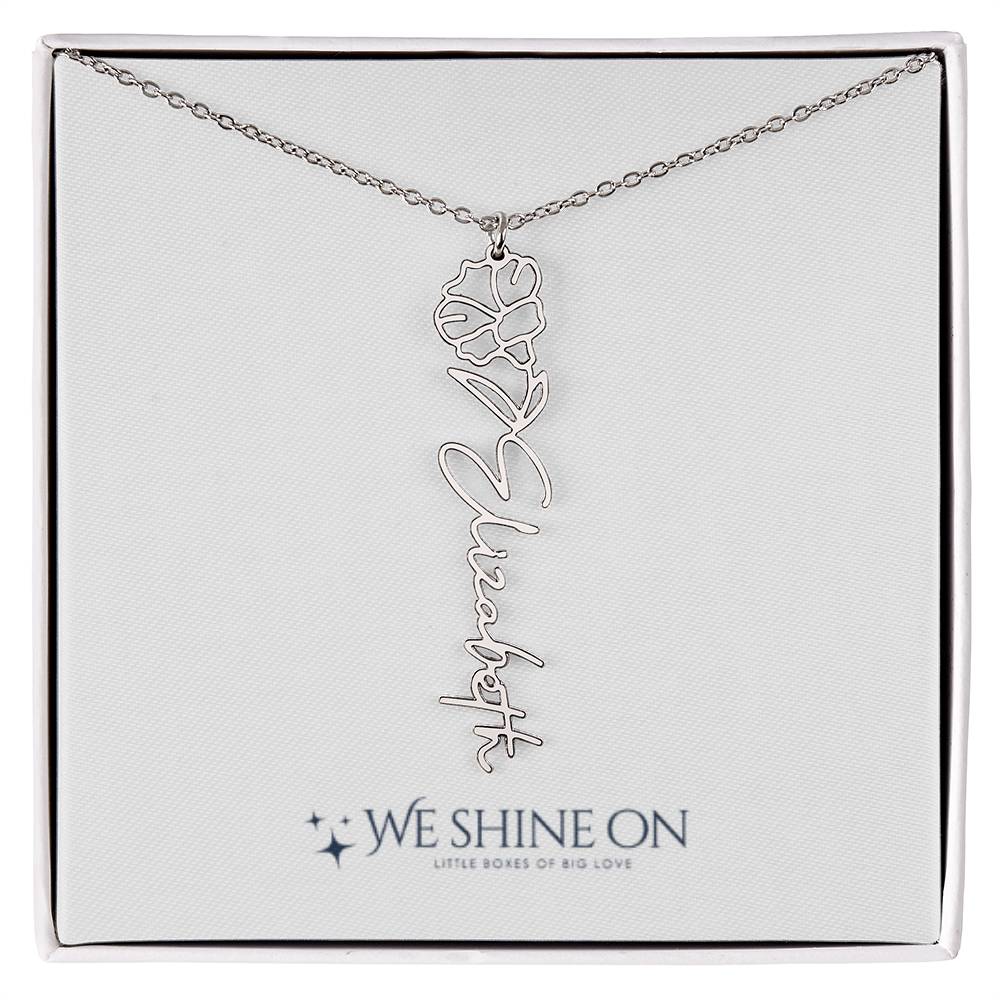 Flower Name Necklace