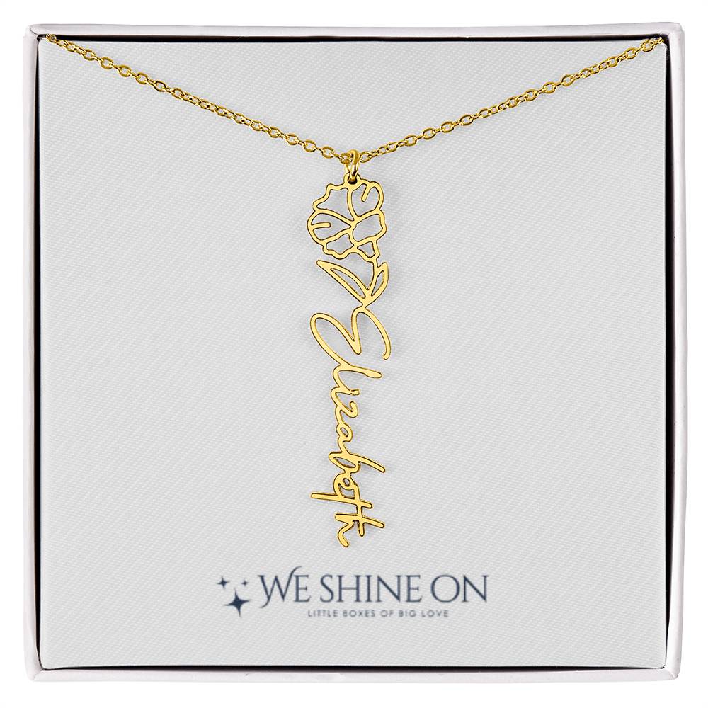 Flower Name Necklace