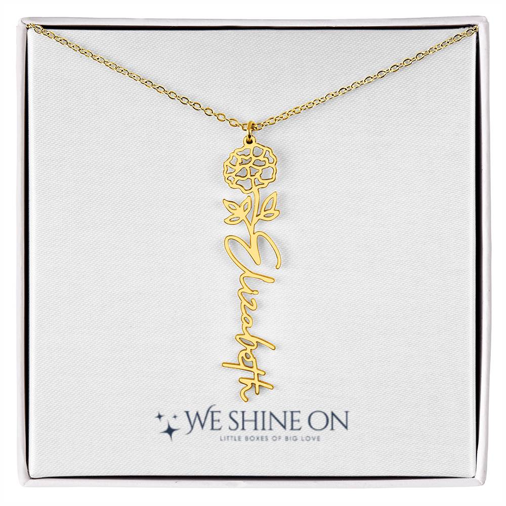 Flower Name Necklace