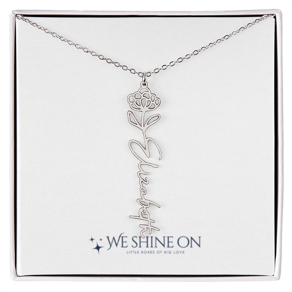 Flower Name Necklace
