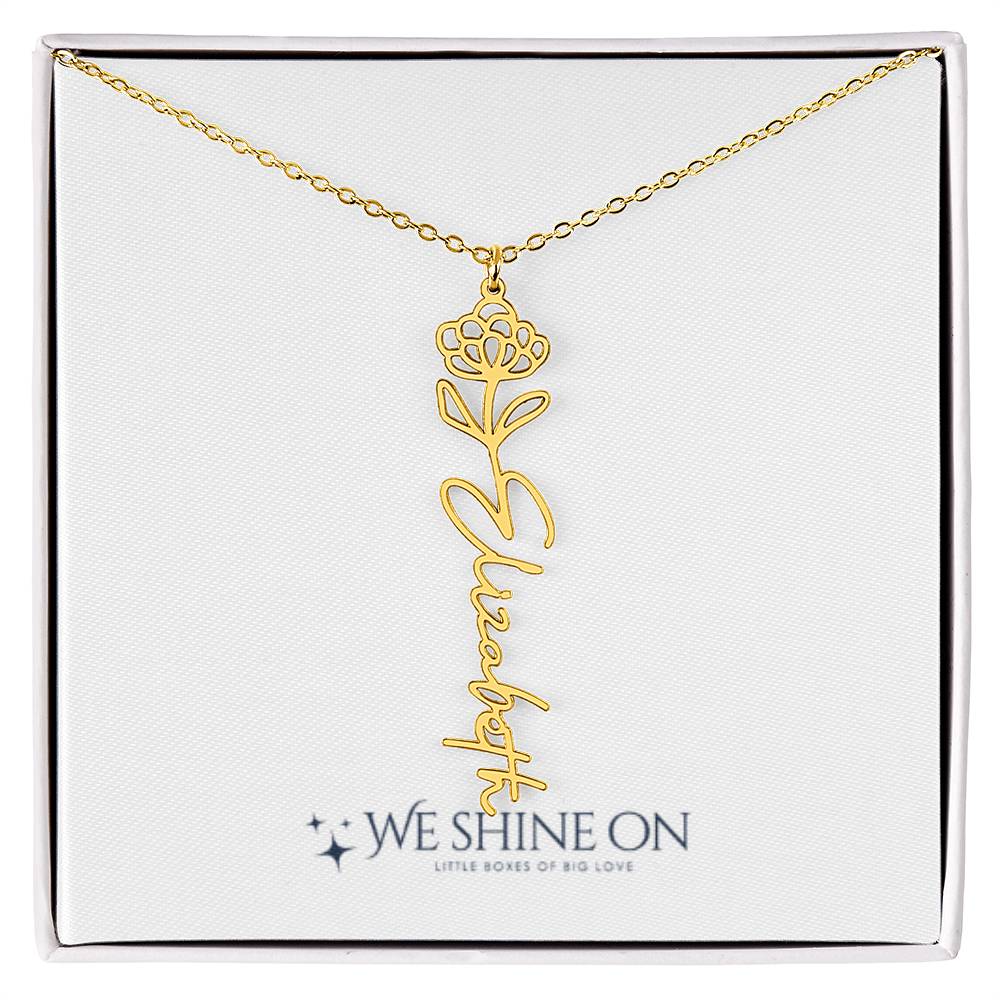 Flower Name Necklace