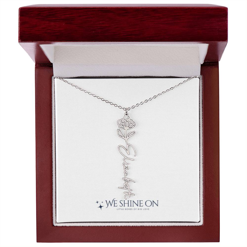 Flower Name Necklace