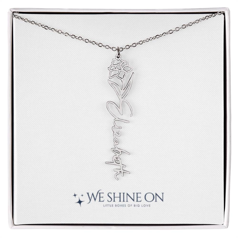 Flower Name Necklace