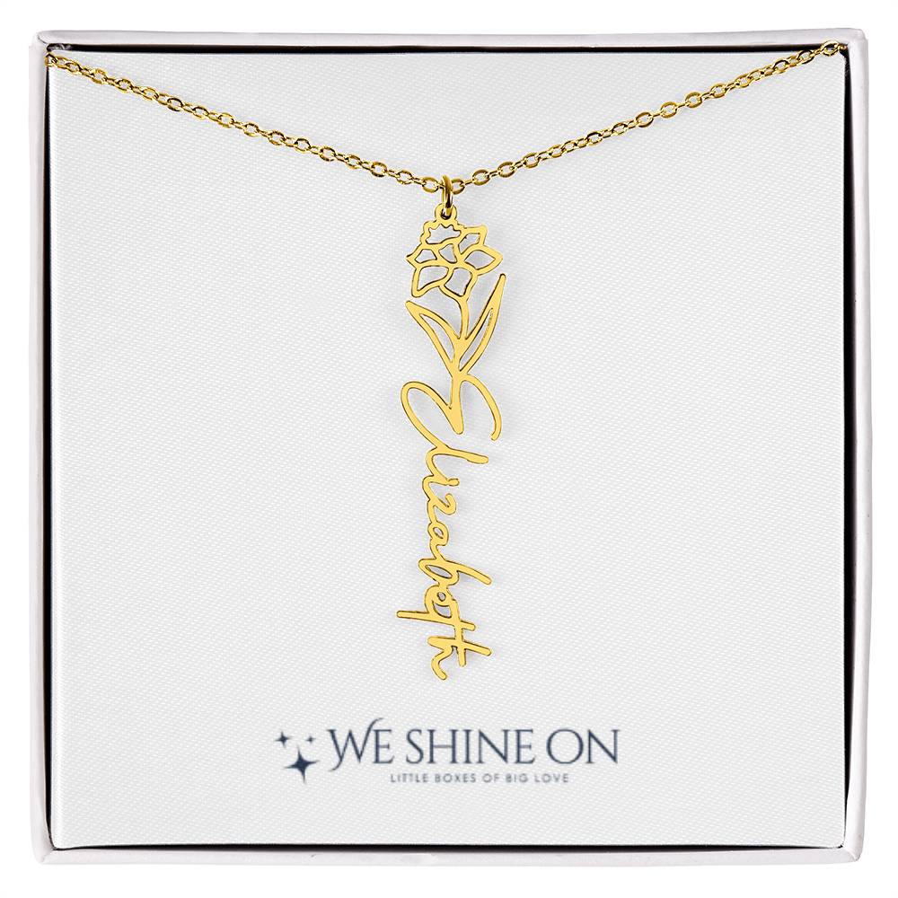 Flower Name Necklace