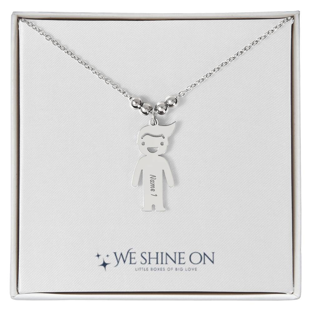 Engraved Kid Charm Necklace