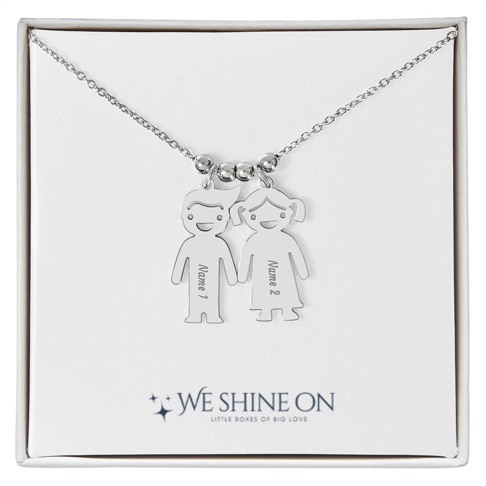 Engraved Kid Charm Necklace