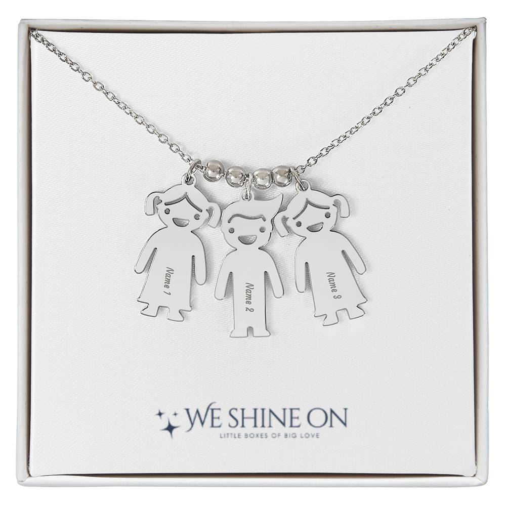 Engraved Kid Charm Necklace