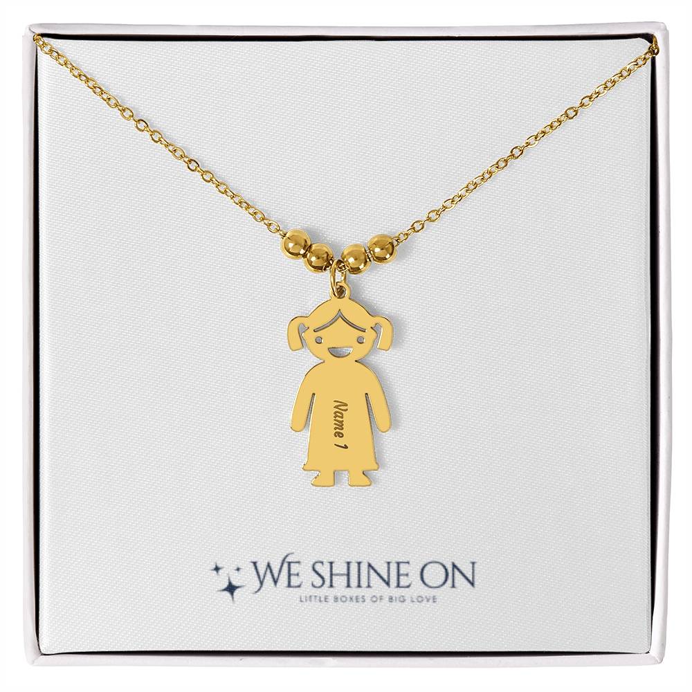 Engraved Kid Charm Necklace