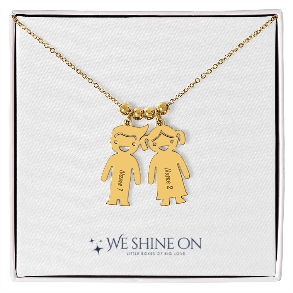 Engraved Kid Charm Necklace