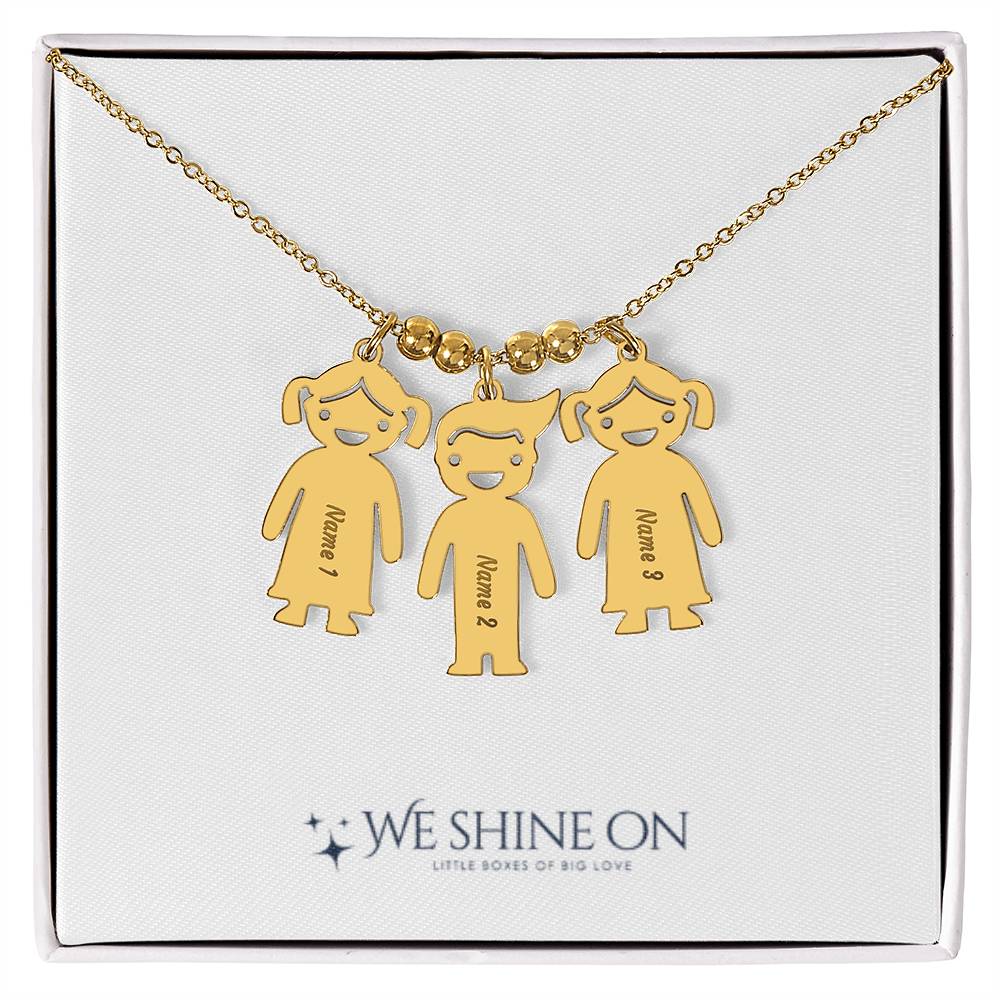 Engraved Kid Charm Necklace