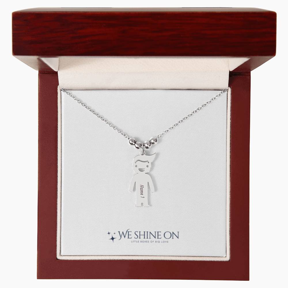 Engraved Kid Charm Necklace