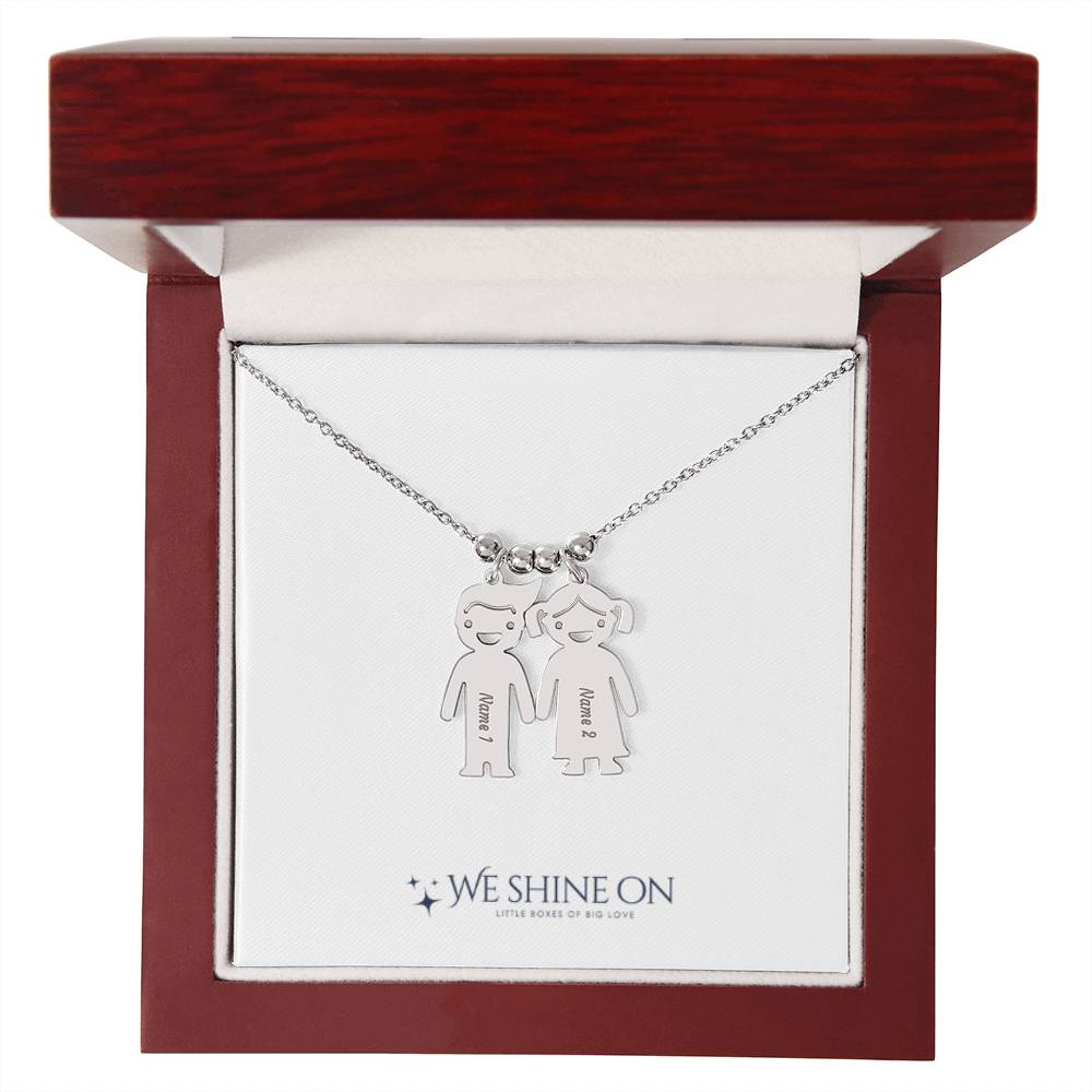 Engraved Kid Charm Necklace