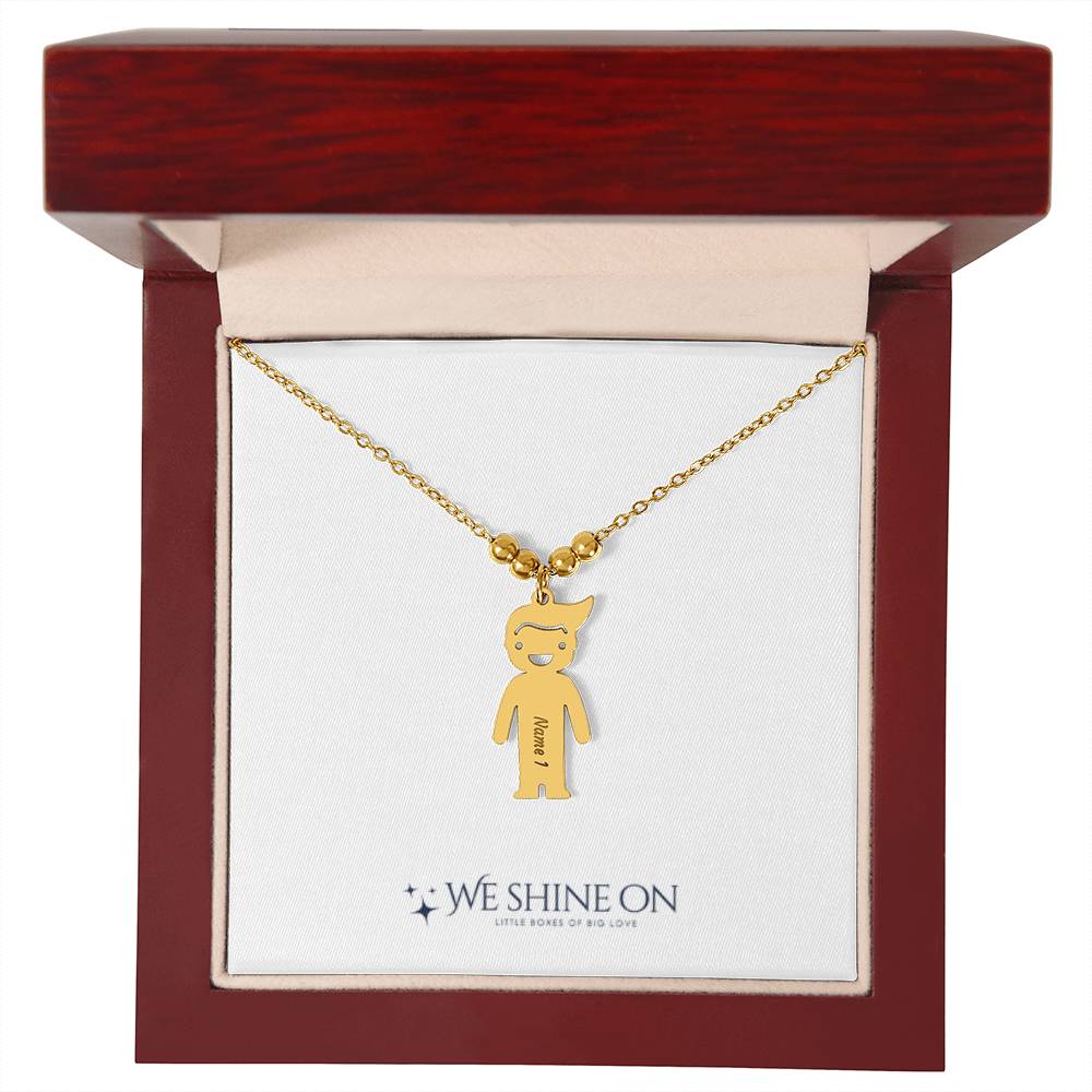 Engraved Kid Charm Necklace