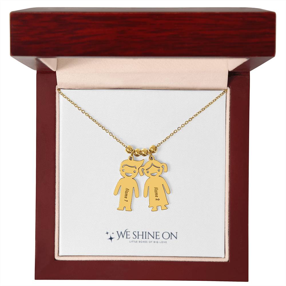 Engraved Kid Charm Necklace